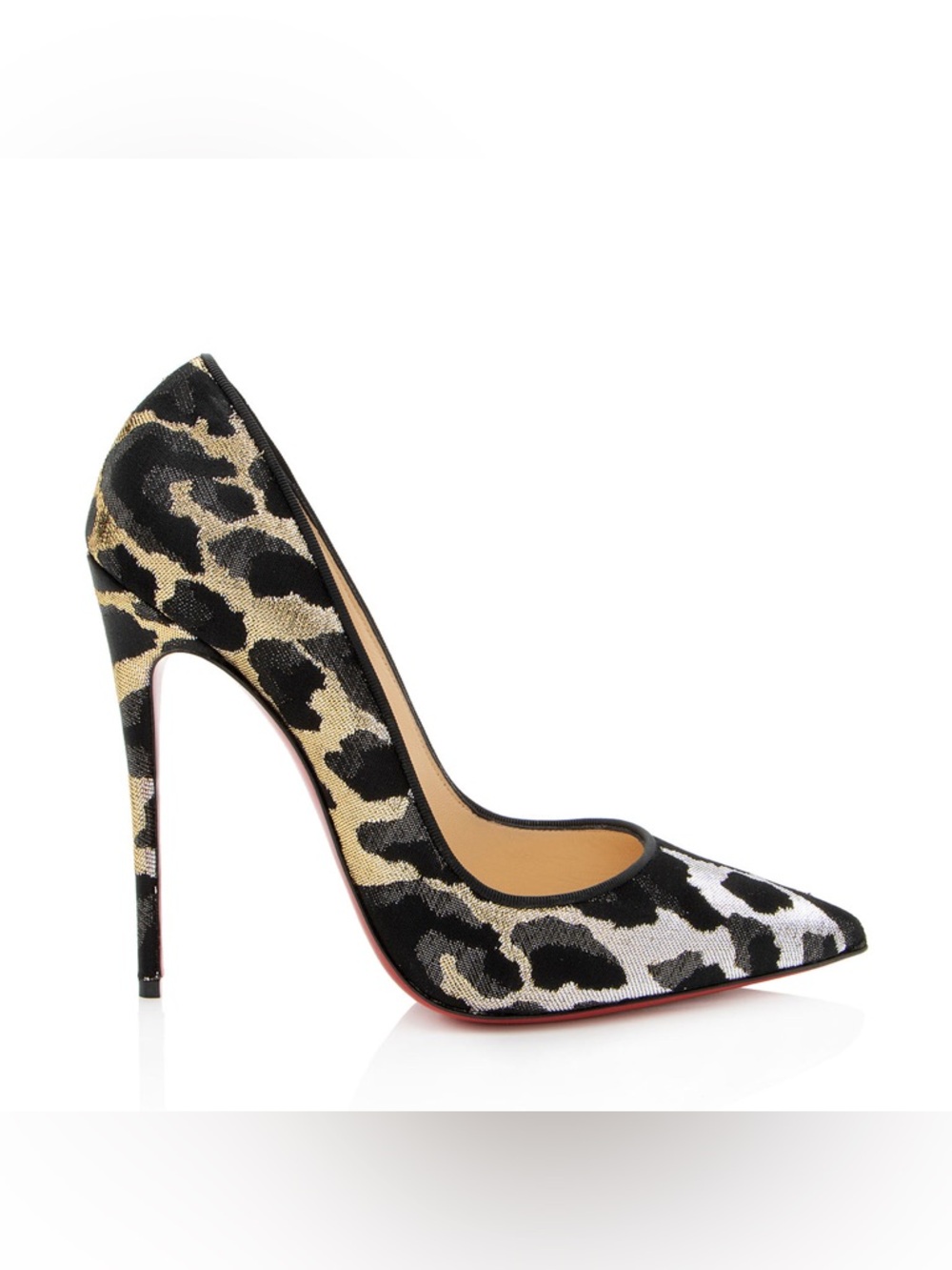 Christian Louboutin So Kate 120 Lurex Feline Black Gold Pumps EU 40.5 NIB